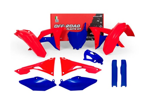 [RTECH-R-KITCRF-RSB-599] RTech Plastic Kit for Honda CRF-R Models (2017 to 2018) - 8 PCS - (CRF Red / YZ Blue)