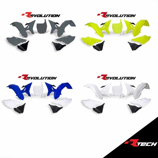 RTech Revolution Plastic Kit - Yamaha WR/YZ/YZ-X Models (2002 to 2022) - 6 PCS
