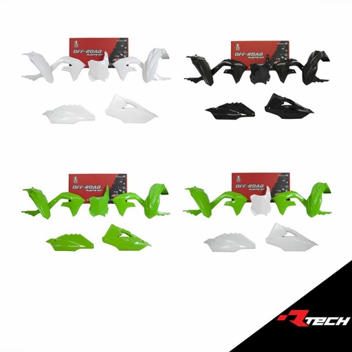 RTech R-KITKXF-VE0-599 Plastic Kit - Kawasaki KX/KX-X Models (2019 to 2024) - 5 PCS - (KX Green)