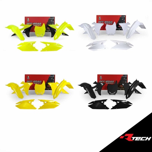 RTech R-KITRMZ-NR0-518 Plastic Kit - Suzuki RMZ Models (2018 to 2024) - 5 PCS - (Black)