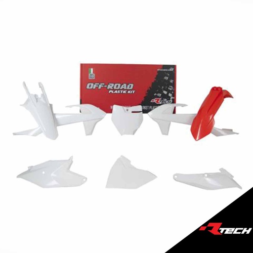 [RTECH-R-KITKTM-OEM-385] RTech R-KITKTM-OEM-385 Plastic Kit - KTM SX Models (2018 to 2024) - 6 PCS - (K Orange / White)