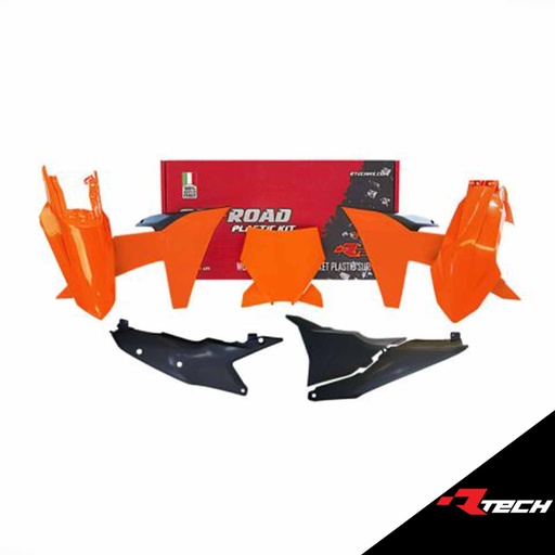 [RTECH-R-KITKTM-AR0-123] RTech R-KITKTM-AR0-123 Plastic Kit - KTM SX/SXF/XC/XCF Models (2022 to 2024) - 6 PCS - (K Orange / Black)