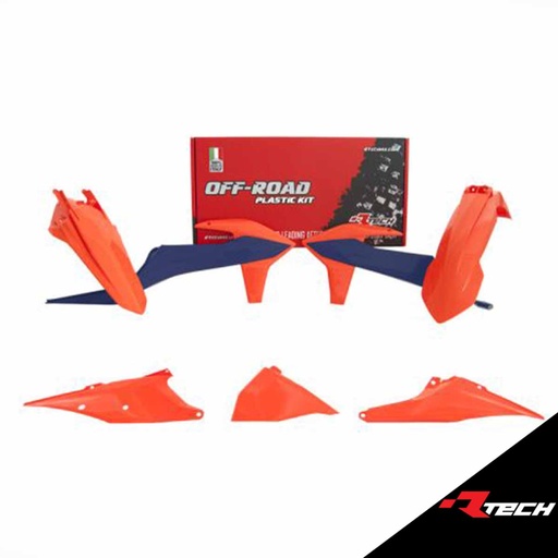 [RTECH-R-KITKTM-OEM-423] RTech R-KITKTM-OEM-423 Plastic Kit - KTM EXC/EXCF/XC-W/XCF-W Models (2020 to 2023) - 5 PCS - (K Orange / Blue / K Orange)