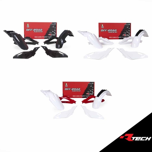 RTech R-KITHSQ-OEM-402 Plastic Kit - Husqvarna TE Models (2008 to 2010) - 5 PCS - (White / Husqvarna Red / Black)