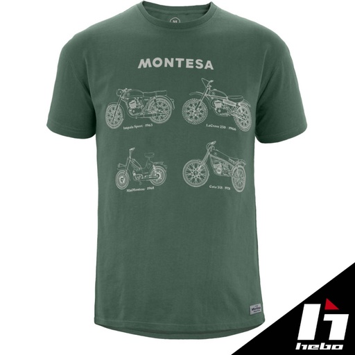Hebo - T-Shirt, All Range, Montesa, Green, MT2008V