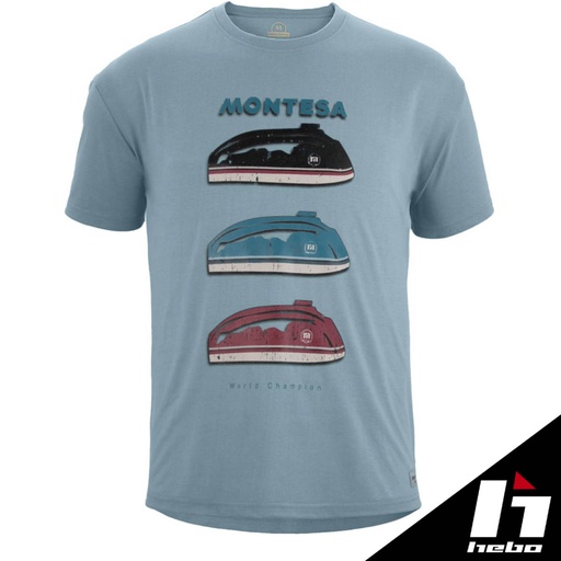 Hebo - T-Shirt, Fuel Tanks, Montesa, Blue, MT2010A