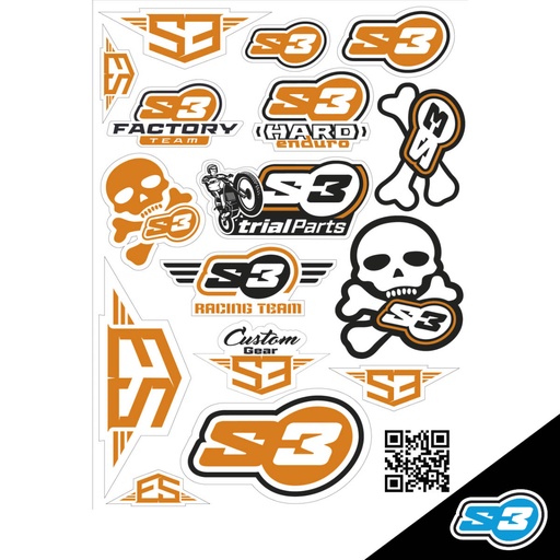 [DE-2-O] S3 - Sticker Set, Logos, Orange, DE-2-O