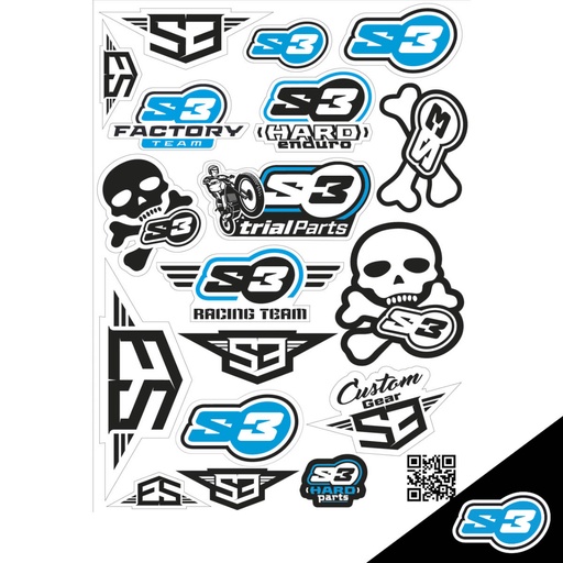 [DE-6-B] S3 - Sticker Set, Logos, Black, DE-6-B