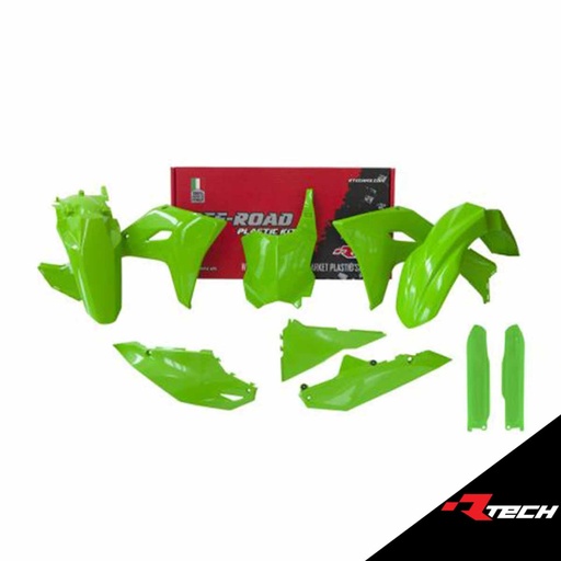 [RTECH-R-KITKXF-VE0-624] RTech R-KITKXF-VE0-624 Full Plastic Kit - Kawasaki KX/KX-X Models (2024) - 6 PCS - (KX Green)