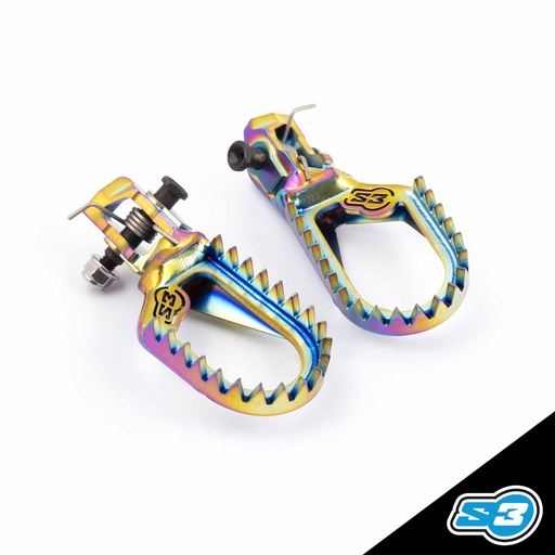 [TAN-2424] S3 - Footpegs, Rainbow, Titanium, TAN-2424