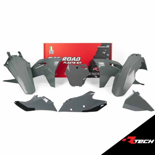 [RTECH-R-KITGAS-GR0-599] RTech R-KITGAS-GR0-599 Plastic Kit - GasGas MC/MCF/EX/EXF Models (2021 to 2023) - 6 PCS - (Quantum Grey)