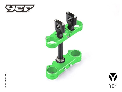 [YCF-YC110-0225-05-GR] YCF 170mm 48/48 Triple Clamp Set for Factory SP Bikes (2024-2025) - (Green)