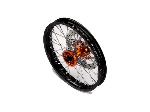 [YCF-YC110-0601-37-OR] YCF 14" Front Aluminum Wheel with Brake Rotor & Sprocket for Select YCF Bikes (2024-2025) - (Orange)
