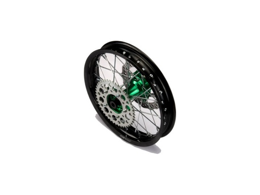 [YCF-YC110-1101-25-GR] YCF 12" Rear Aluminum Wheel with Brake Rotor & Sprocket for Select YCF Bikes (2024-2025) - (Green)