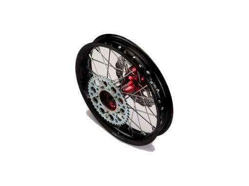 [YCF-YC110-1101-25-RD] YCF 12" Rear Aluminum Wheel with Brake Rotor & Sprocket for Select YCF Bikes (2024-2025) - (Red)