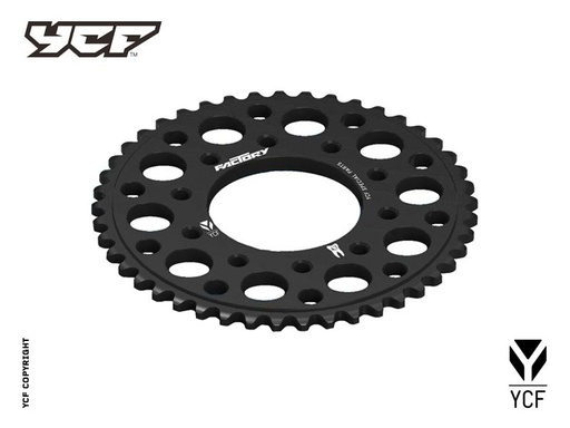[YCF-CA16R43-BK] YCF 43T Aluminum Sprocket with 5-Bolt Fixation for Select YCF Bikes (2024-2025) - (Black)