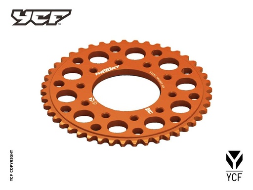 [YCF-CA16R43-OR] YCF 43T Aluminum Sprocket with 5-Bolt Fixation for Select YCF Bikes (2024-2025) - (Orange)