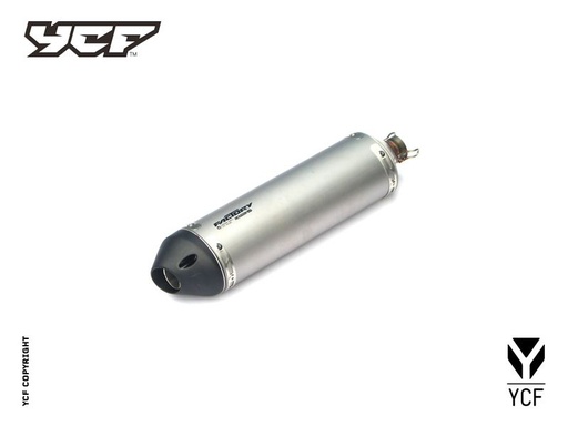 [YCF-YC110-13014-02-GY] YCF Flat Track Muffler with Spark Arrestor for YCF Bikes (2024-2025)
