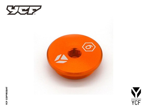 [YCF-YC110-2014-01-OR] YCF Aluminum Engine Cover Cap with Big View Hole for YCF Bikes (2024-2025) - (Orange)