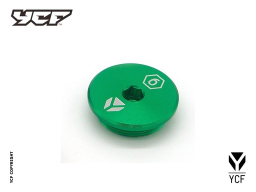 [YCF-YC110-2014-01-GR] YCF Aluminum Engine Cover Cap with Big View Hole for YCF Bikes (2024-2025) - (Green)