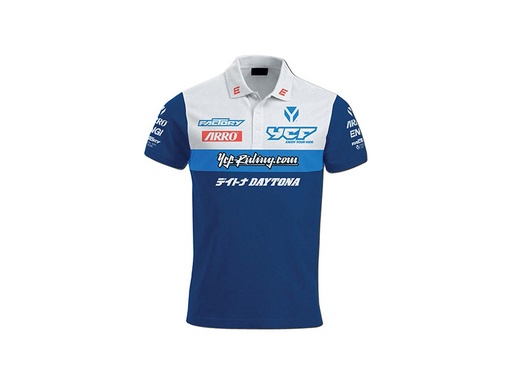 [YCF-POLOYCF01BL-XL] YCF Short Sleeve Polo Shirt (XL) - (Blue / White)