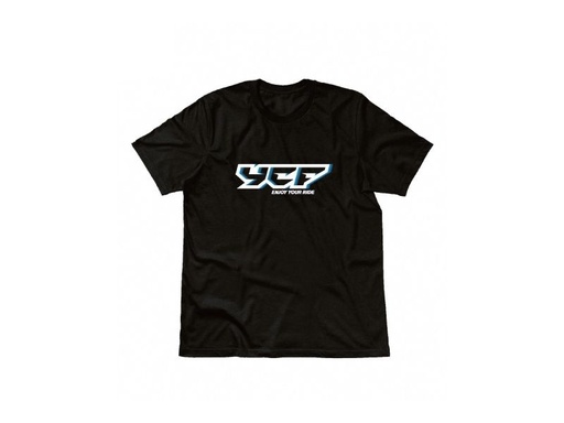 [YCF-TSYCFBK02-S] YCF Men's T-Shirt with YCF Logo and "Enjoy Your Ride" Slogan (Small) - (Black)