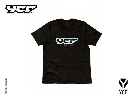 [YCF-TSYCFBK02-XL] YCF Men's T-Shirt with YCF Logo and "Enjoy Your Ride" Slogan (XL) - (Black)