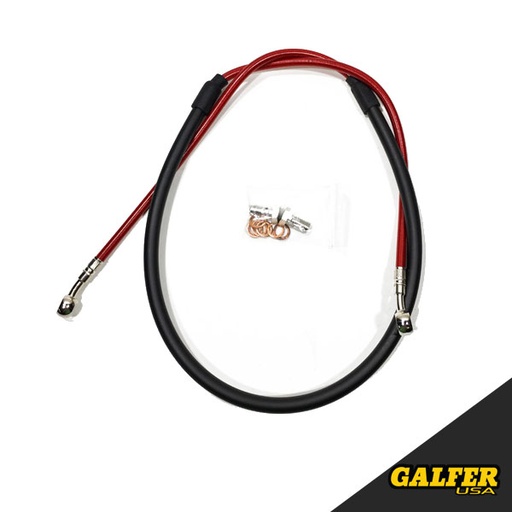 [GALFER-FK003-RRBRK-RED-9904] Galfer FK003-RRBRK - Line, Brake, Rear, Braided, GasGas/RIEJU (1999 to 2004)