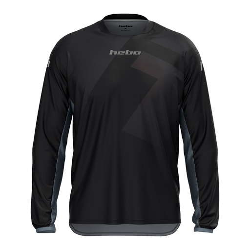Hebo Tech Jersey with Breathable Lightweight Polyester Fabric (Black)