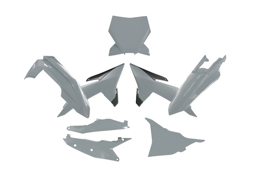 [RTECH-R-KITKTM-GR0-025] RTech Plastic Kit - KTM SX/XC/SXF/XCF Models (2024 to 2025) - 6 PCS - (Quantum Grey / Black)