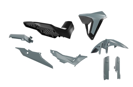 [RTECH-R-KITALP-GR0-024] RTech Plastic Kit - Honda Transalp 750 Models (2023 to 2025) - 7 PCS - (Quantum Grey / Black)