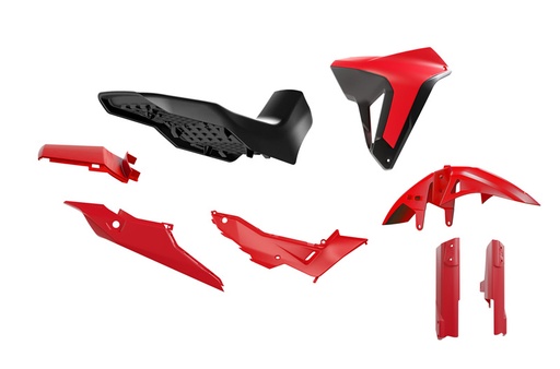 [RTECH-R-KITALP-RS0-024] RTech Plastic Kit - Honda Transalp 750 Models (2023 to 2025) - 7 PCS - (Red / Black)