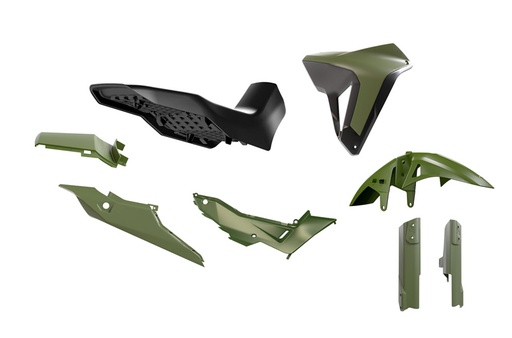 [RTECH-R-KITALP-VN0-024] RTech Complete Plastic Kit for Honda Transalp 750 Models (2023 to 2025) - 7 PCS - (Green/Black)