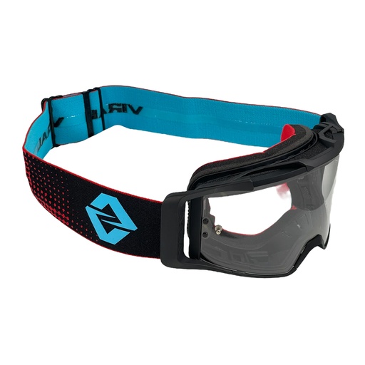 [VIRAL-VB-SS25-RBC-CLR-F] Viral Signature Series Offroad Fixed Face Goggle with Clear Lens (2025) - (Red / Black / Cyan)