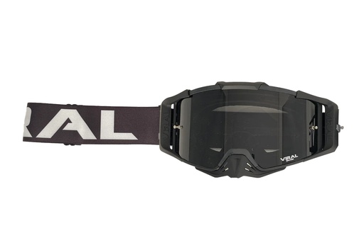 [VIRAL-VB-CS23-BLK] Viral Brand Alpha Series Motocross Goggles with Smoked Lens (Black)