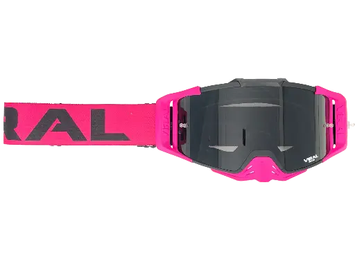 [VIRAL-VB-CS23-PNK] Viral Brand Alpha Series Motocross Goggles with Smoked Lens (Pink)