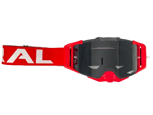 [VIRAL-VB-CS23-RD] Viral Brand Alpha Series Motocross Goggles with Smoked Lens (Red)