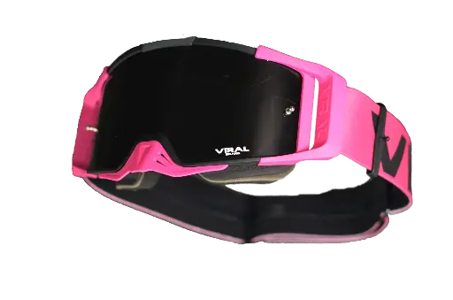 [VIRAL-VB-CS24-PNK-CLR] Viral Brand Alpha Series V2 Motocross Goggles with Clear Lens (Pink)