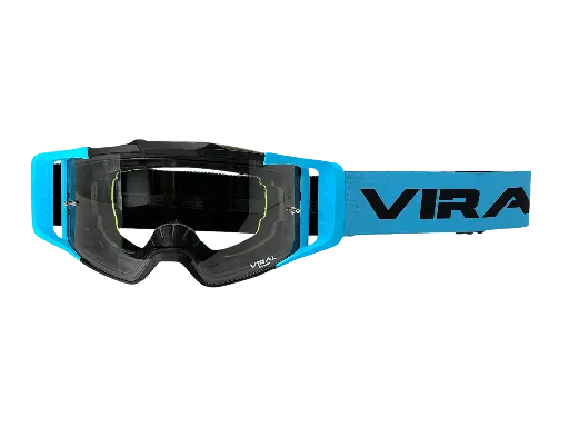 [VIRAL-VB-CS24-BLUE-CLR] Viral Brand Alpha Series V2 Motocross Goggles with Clear Lens (Blue)