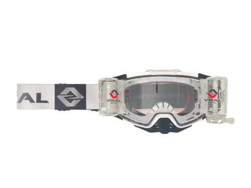 [VIRAL-VB-SS24-ROG-WHTBLK] Viral Brand Signature + Series Goggle with Roll-Off Lens (White/Black)