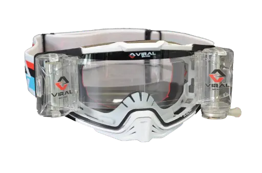 [VIRAL-VB-SS23-ROG-WHT] Viral Brand Signature + Series Goggle with Roll-Off Lens (White)
