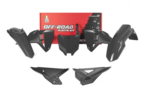 [RTECH-R-KITCRF-NR0-625] RTech Plastics Kit for Honda CRF-R/CRF-RWE Bikes (2025) - 7 PCS - (Black)