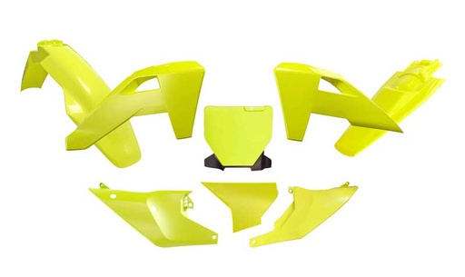[RTECH-R-KITHSQ-GQ0-525] RTech Plastic Kit for Husqvarna Bikes (2024-2025) - 6 PCS - (Husqvarna Lemon Yellow)