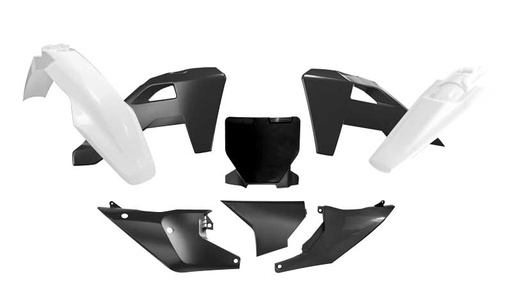 [RTECH-R-KITHSQ-NR1-525] RTech Plastic Kit for Husqvarna Bikes (2024-2025) - 6 PCS - (Black/White) 
