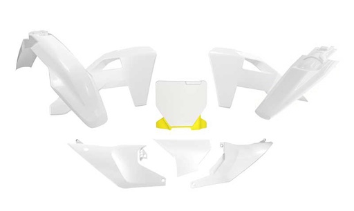 [RTECH-R-KITHSQ-OEM-525] RTech Plastic Kit for Husqvarna Bikes (2024-2025) - 6 PCS - (White/HSQ Yellow)
