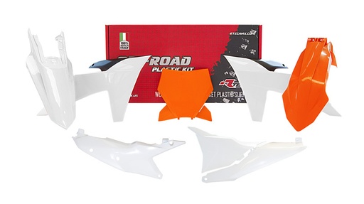 [RTECH-R-KITKTM-OEM-023] RTech Plastic Kit for KTM Bikes (2022-2024) - 6 PCS - (KTM Orange/White)