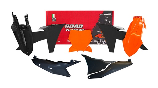 [RTECH-R-KITKTM-SCR-023] RTech Plastic Kit for KTM Bikes (2022-2024) - 6 PCS - (KTM Orange/Black) 