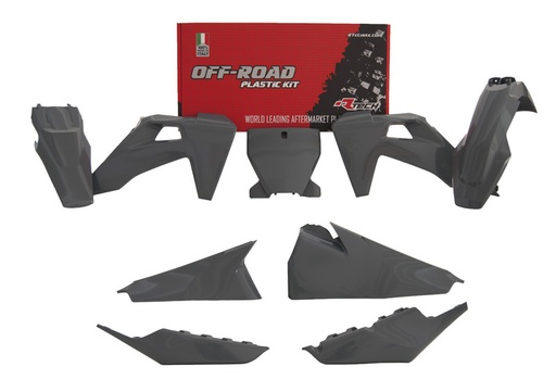 [RTECH-R-KITHSQ-GR0-599] RTech Plastic Kit for Husqvarna FC, TC, FX, and TX Bikes (2018-2022) - 6 PCS - (Quantum Grey)
