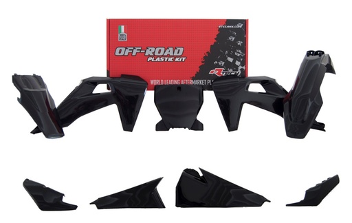 [RTECH-R-KITHSQ-NR0-599] RTech Plastic Kit for Husqvarna FC, TC, FX, and TX Bikes (2018-2022) - 6 PCS - (Black)