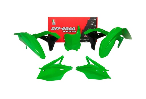 [RTECH-R-KITKXF-VE0-519] RTech Plastic Kit for Kawasaki KX 250 Bikes (2017-2020) - 5 PCS - (KX Green/Black)